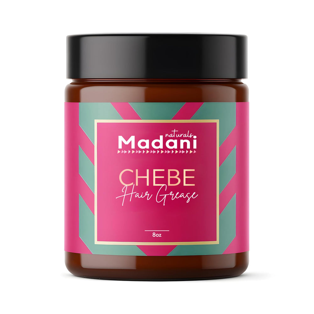 Madani Naturals Chebe Grasa: bote de crema capilar hidratante para el cuero cabelludo.