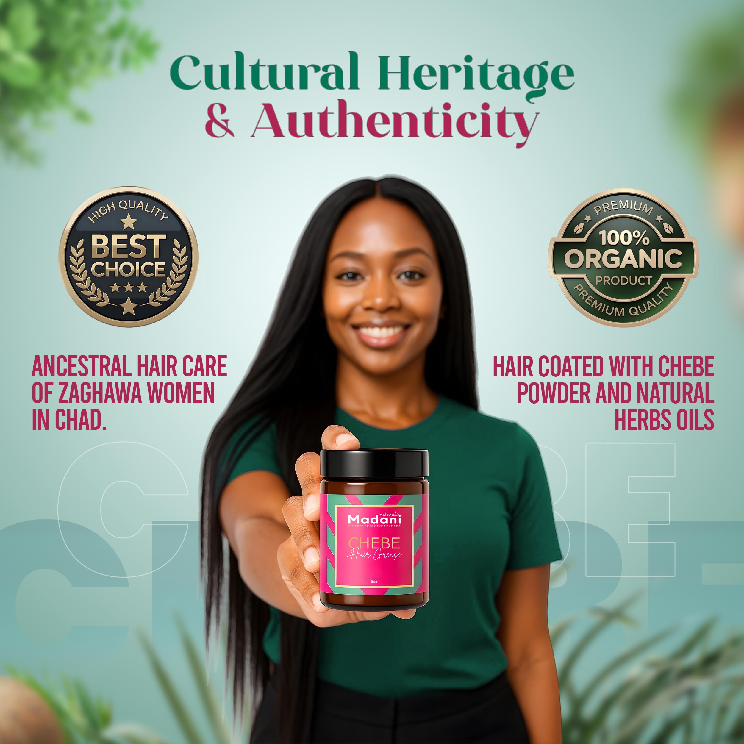 Madani Naturals Chebe Grasa: masaje suave que favorece la difusión del producto.