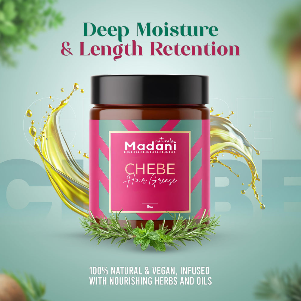 Madani Naturals Chebe Grasa: textura cremosa para distribuir desde raíz hasta puntas.