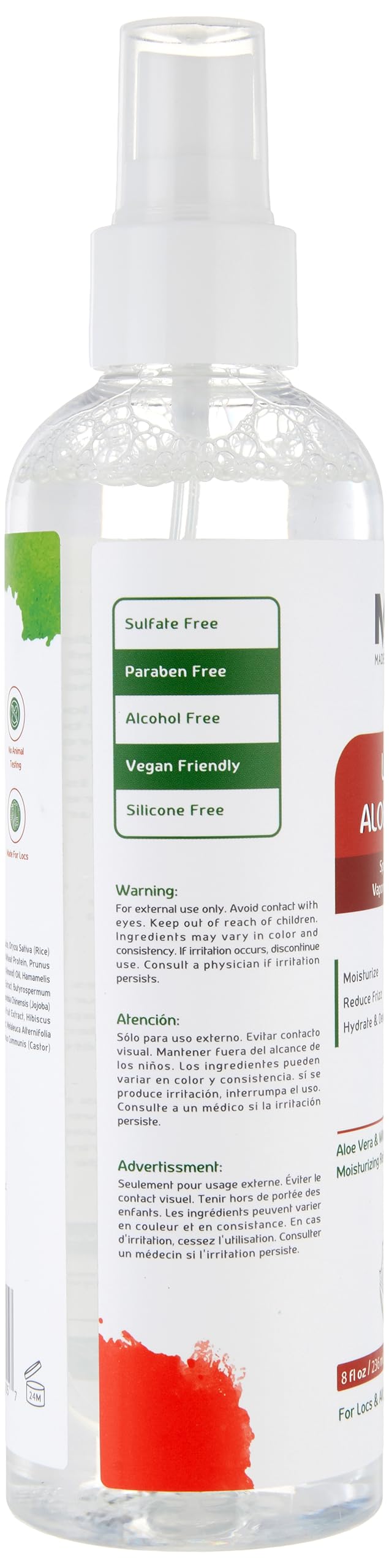 Applying Made For Locs Aloe Refresher Spray on locs for gentle refresh