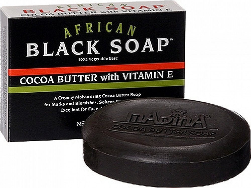 Madina-jabon-negro-africano-cacao-manteca-vitamina-e-paquete-dos ofrece limpieza suave y nutrición diaria