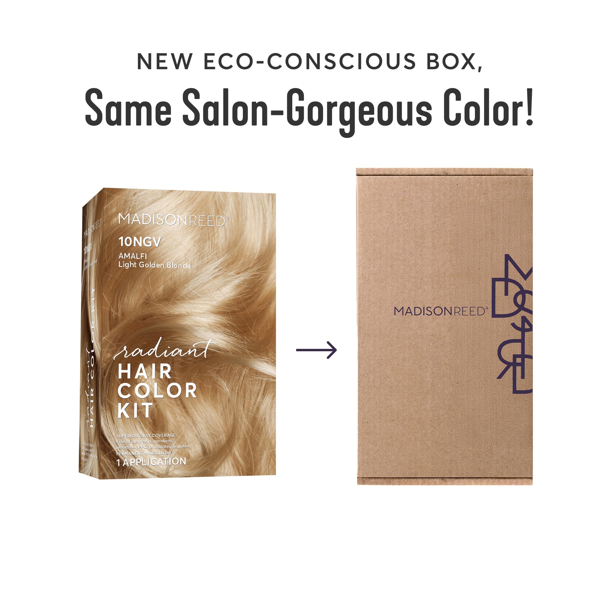 Madison Reed Radiant Color Crema Amalfi Blonde: tubo listo para mezclar y aplicar.