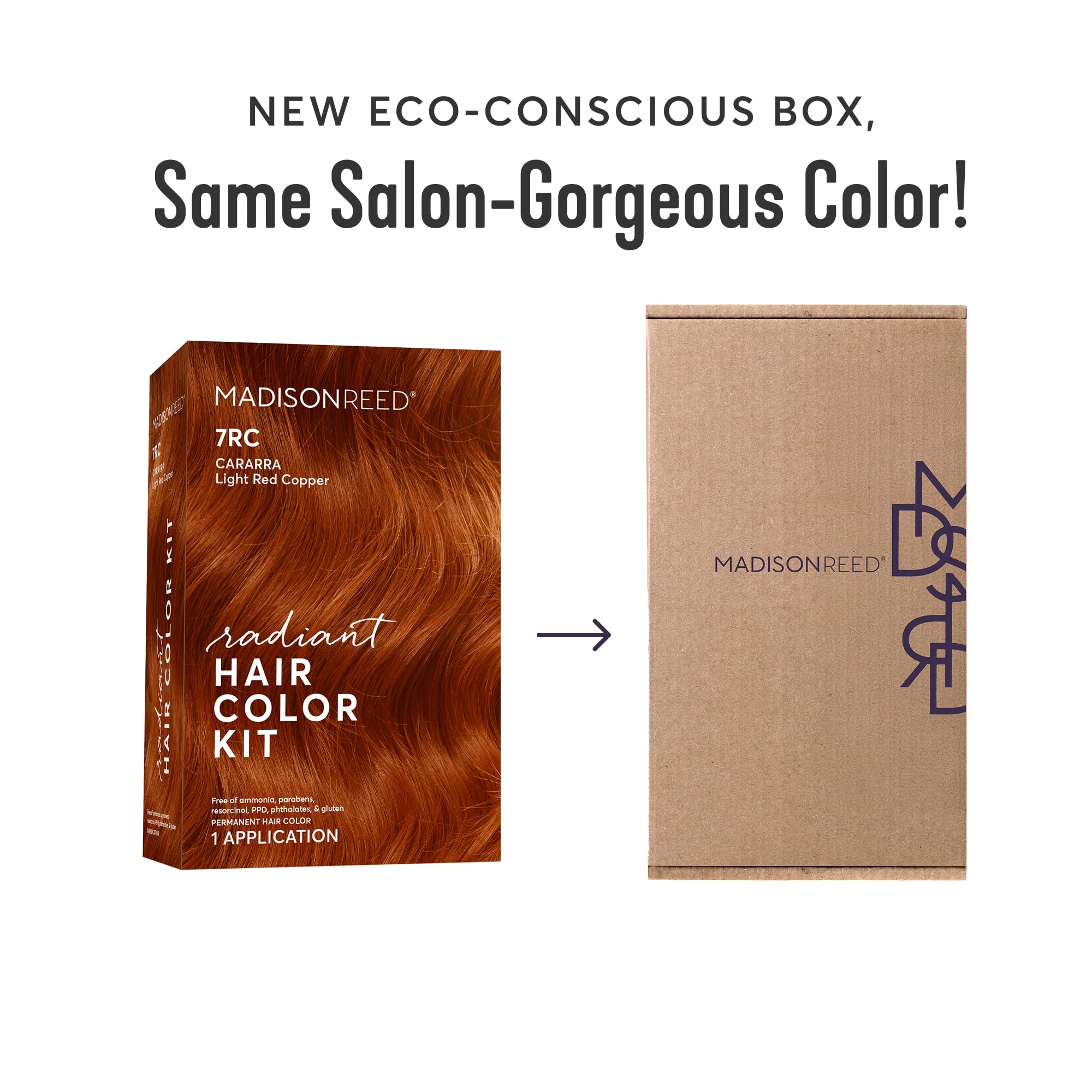 Crema colorante Madison Reed Radiant para un color intenso y uniforme.