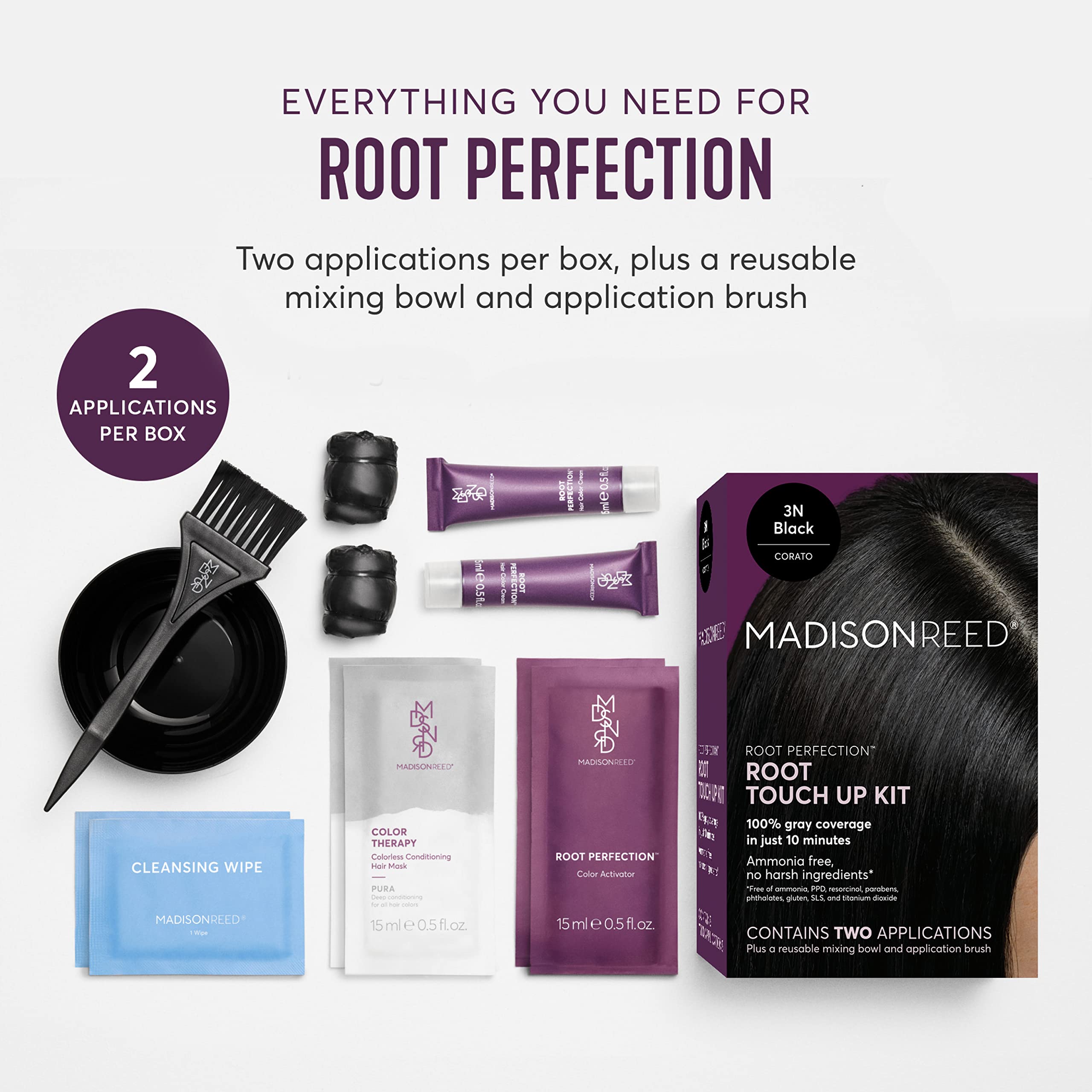 Aplicación de 10 minutos de Root Perfection para raíces visibles.