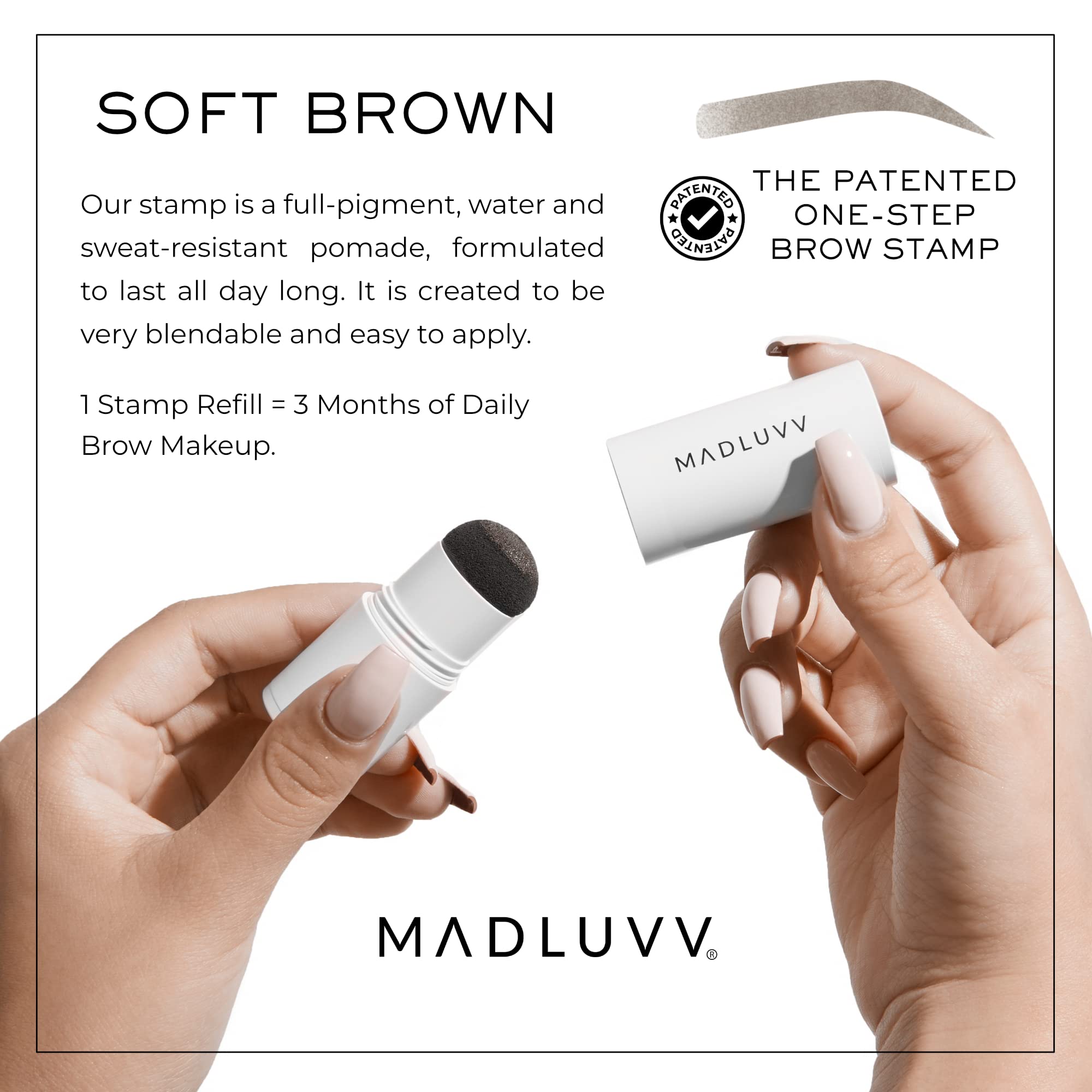 MADLUVV Brow Stamp - aplicador-esponja para difuminar cejas y líneas.