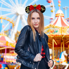 MADO orejas de ratón metalizadas púrpuras, para looks brillantes en fiestas