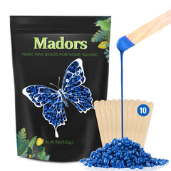 Madors kit depilación en casa con cera dura 1 lb, ideal para uso doméstico