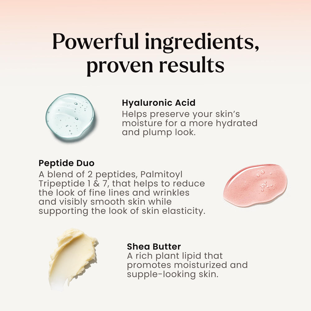Le duo peptides et acide hyaluronique du sérum Maelys peut contribuer à une texture plus régulière.