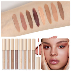 MAEPEOR sombra líquida mate tono desnudo beige, cobertura suave y duradera.