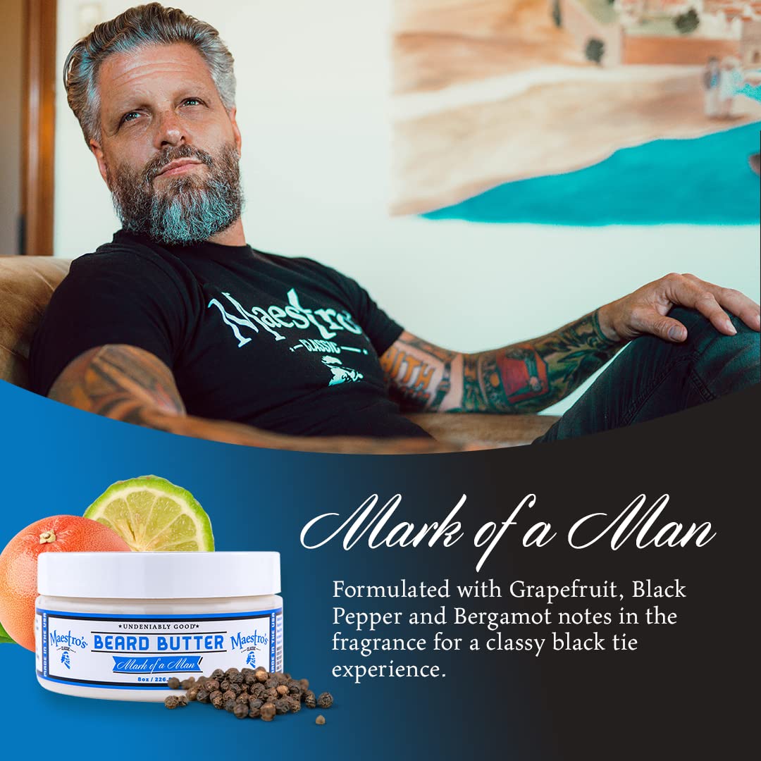 Mantequilla para barba Maestro's Classic, textura crema hidratante que no engrasa