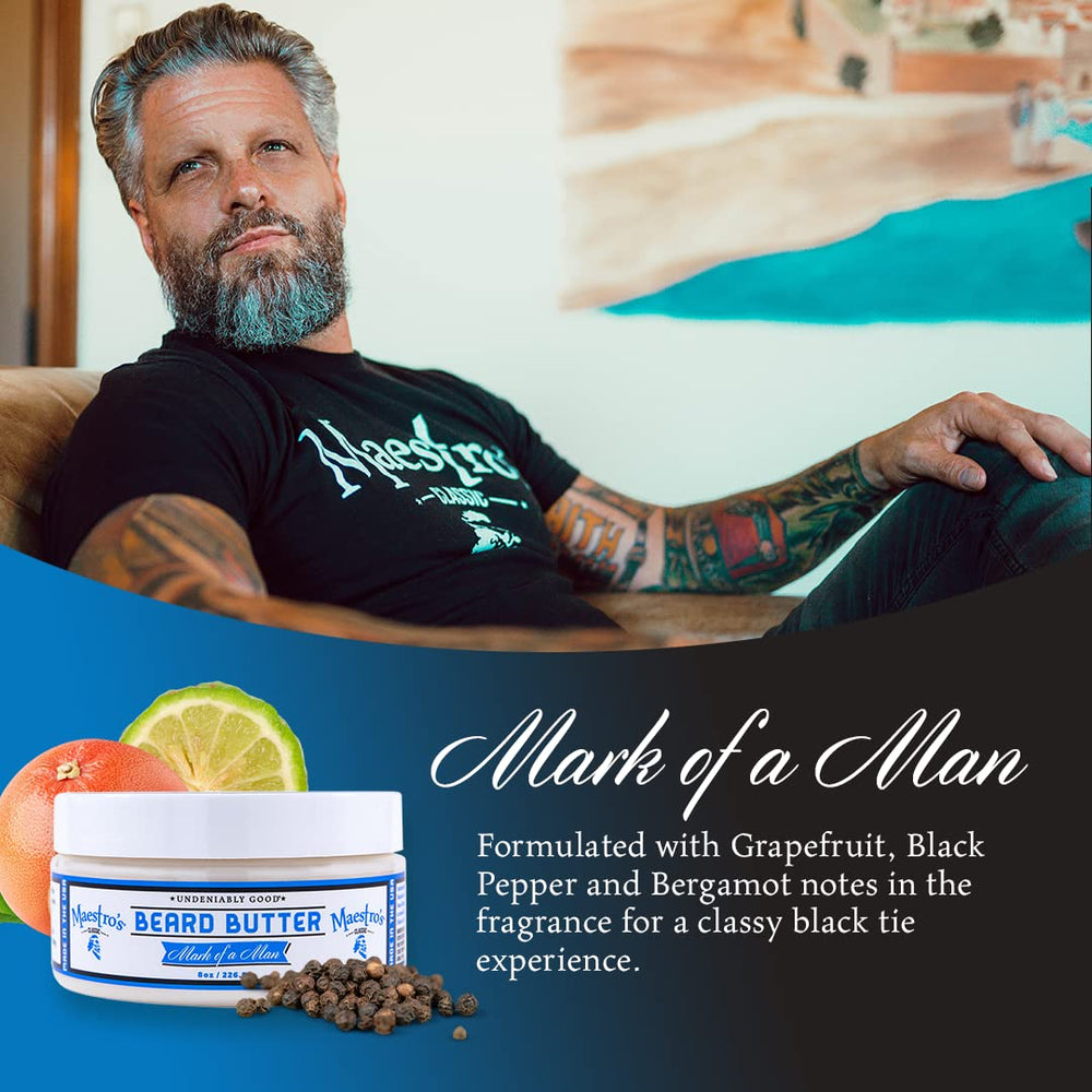 Mantequilla para barba Maestro's Classic, textura crema hidratante que no engrasa