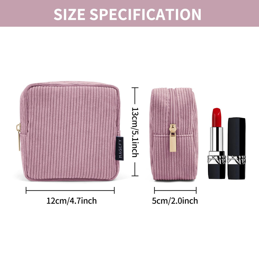 MAGEFY bolsa maquillaje con bolsillos interiores para organizar cosméticos.
