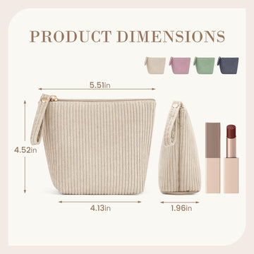 MAGEFY bolsa de maquillaje mini con interior suave en pana, almacenamiento cómodo.