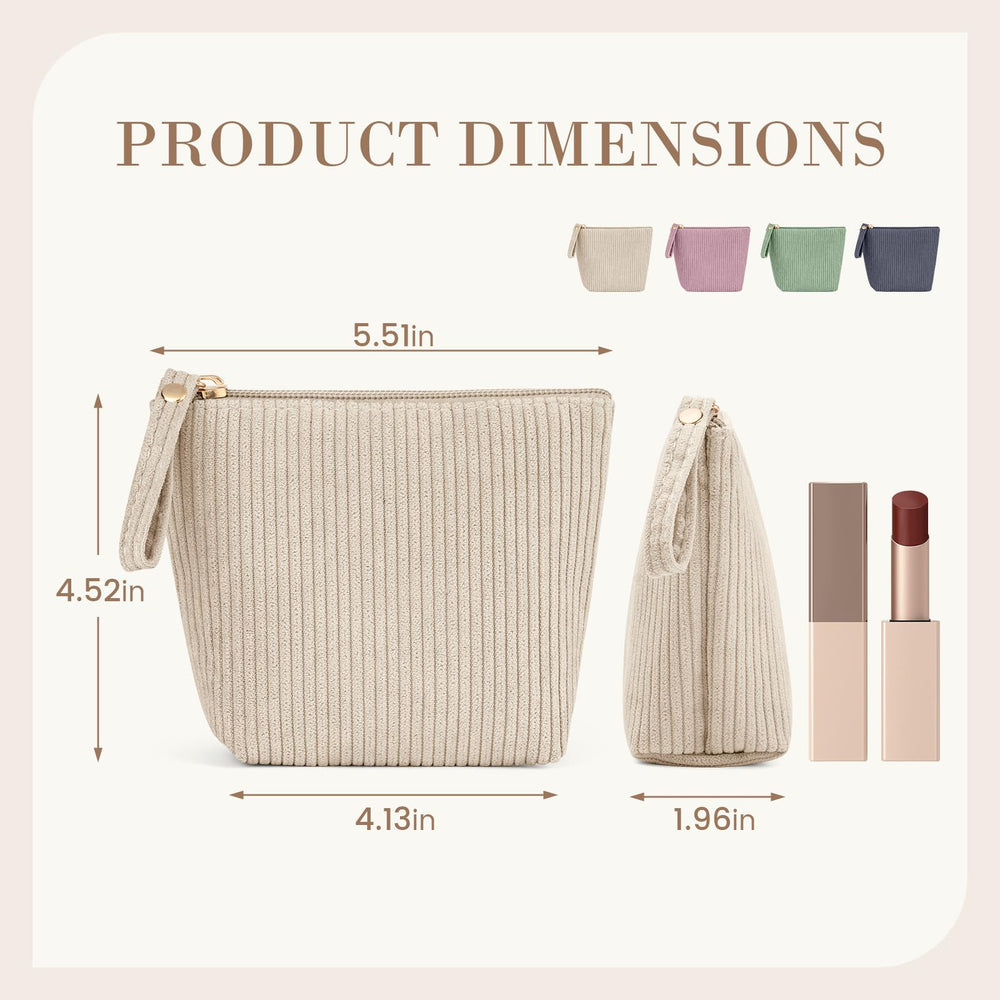 MAGEFY bolsa de maquillaje mini con interior suave en pana, almacenamiento cómodo.