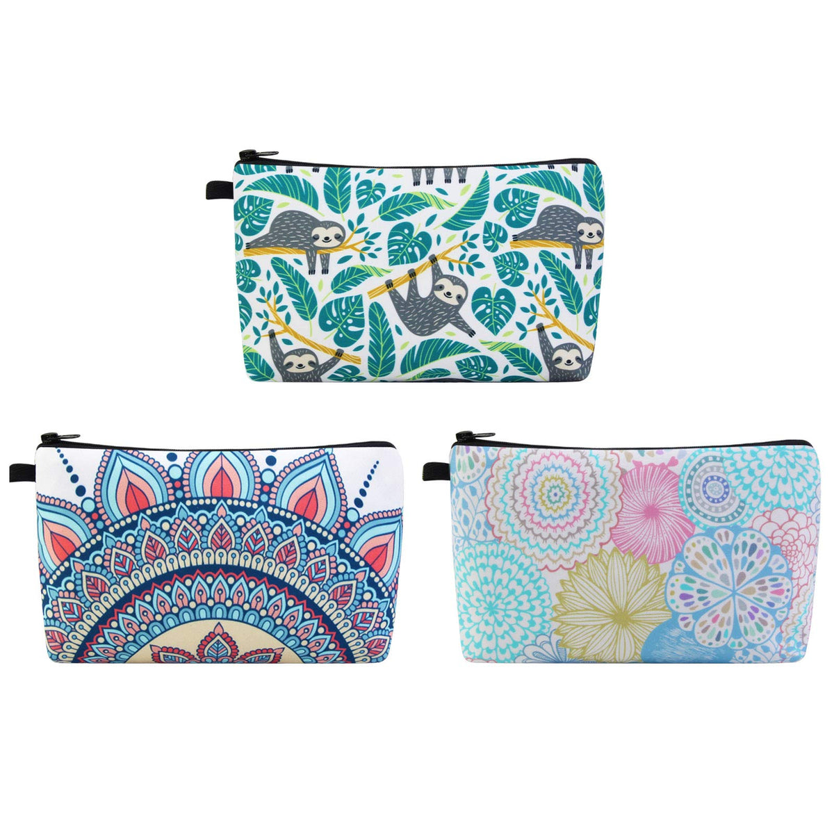 MAGEFY bolsa maquillaje patrones florales rosa, ideal para organizar cosméticos
