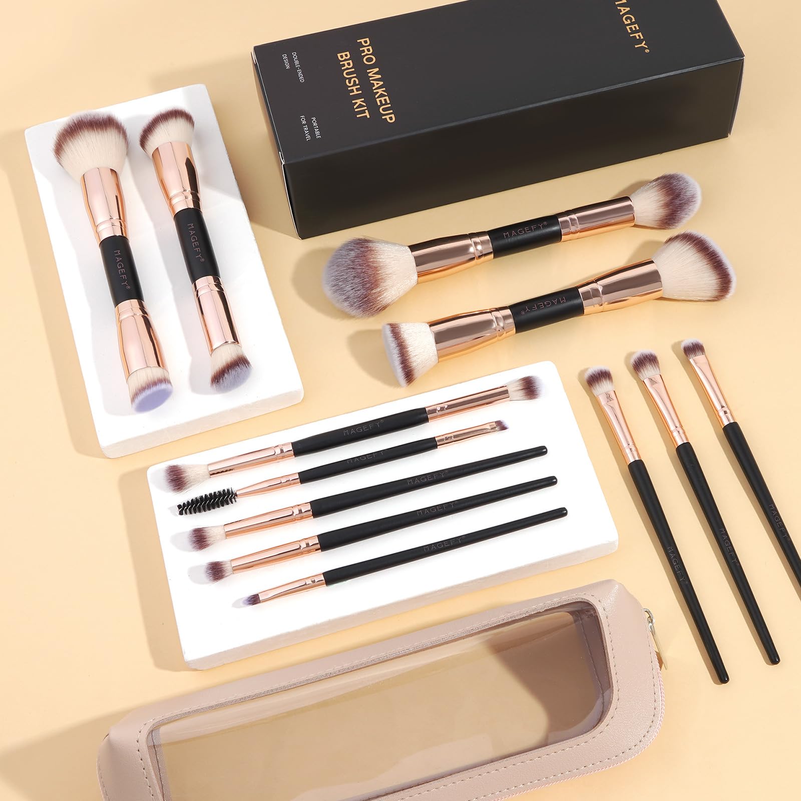 Brochas MAGEFY para delineado, precisión para looks elegantes