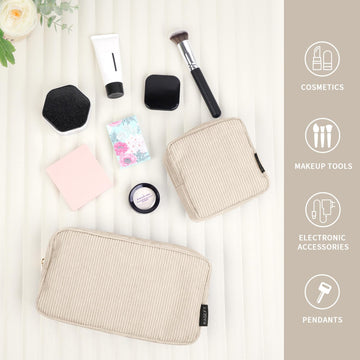 magefy set de maquillaje compacto con cierre dorado, protección para tus cosméticos.