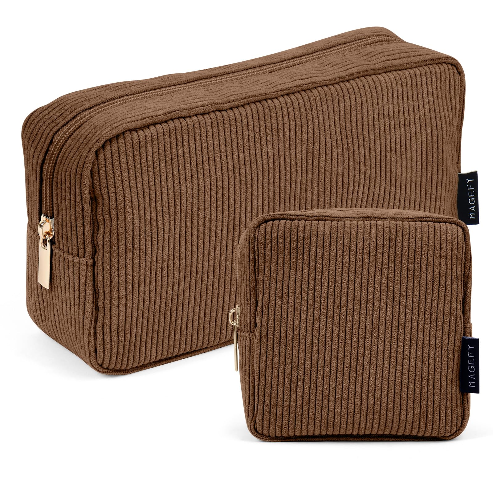 MAGEFY neceser de maquillaje grande con cremallera, ideal para organizar cosméticos en el bolso
