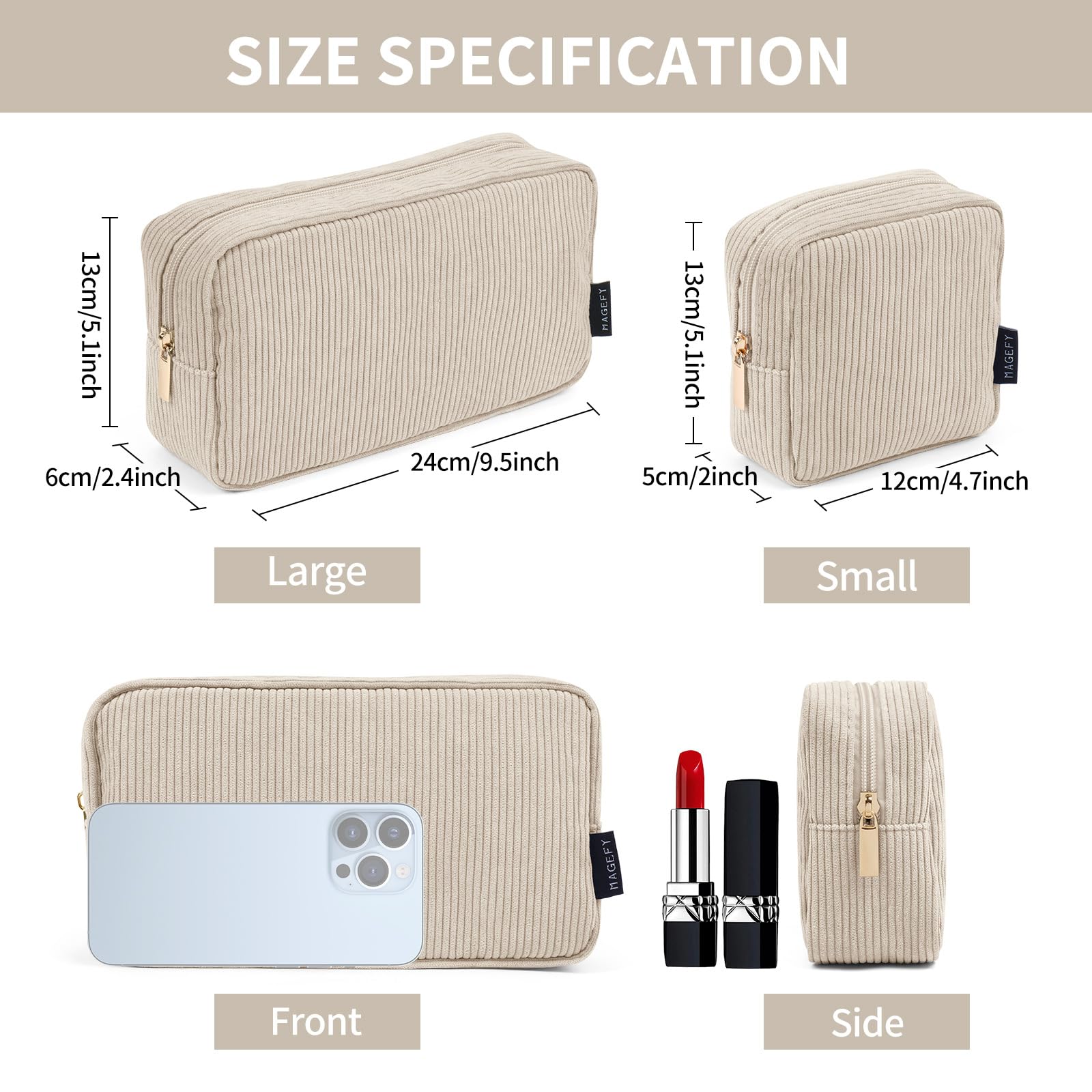 Neceser compacto MAGEFY ideal para cargar lo esencial en bolsos.