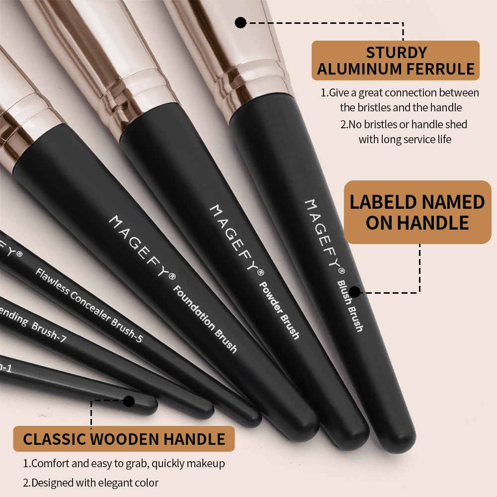 Pinceles de sombras MAGEFY para difuminar ojos.