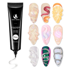 MAGIC ARMOR gel 3D para uñas con acabado cristal, perfecto para arte duradero.
