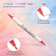 MAGIC ARMOR bolígrafos de doble punta para líneas finas y puntos.