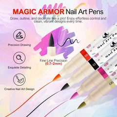 MAGIC ARMOR rotuladores para arte de uñas con secado rápido para delineados
