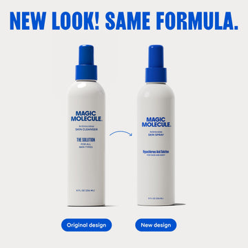 Magic Molecule spray en mano, uso diario para piel sensible