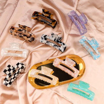 Magicsky clip rectangular muelle metálico, agarre firme para cabello fino o grueso.