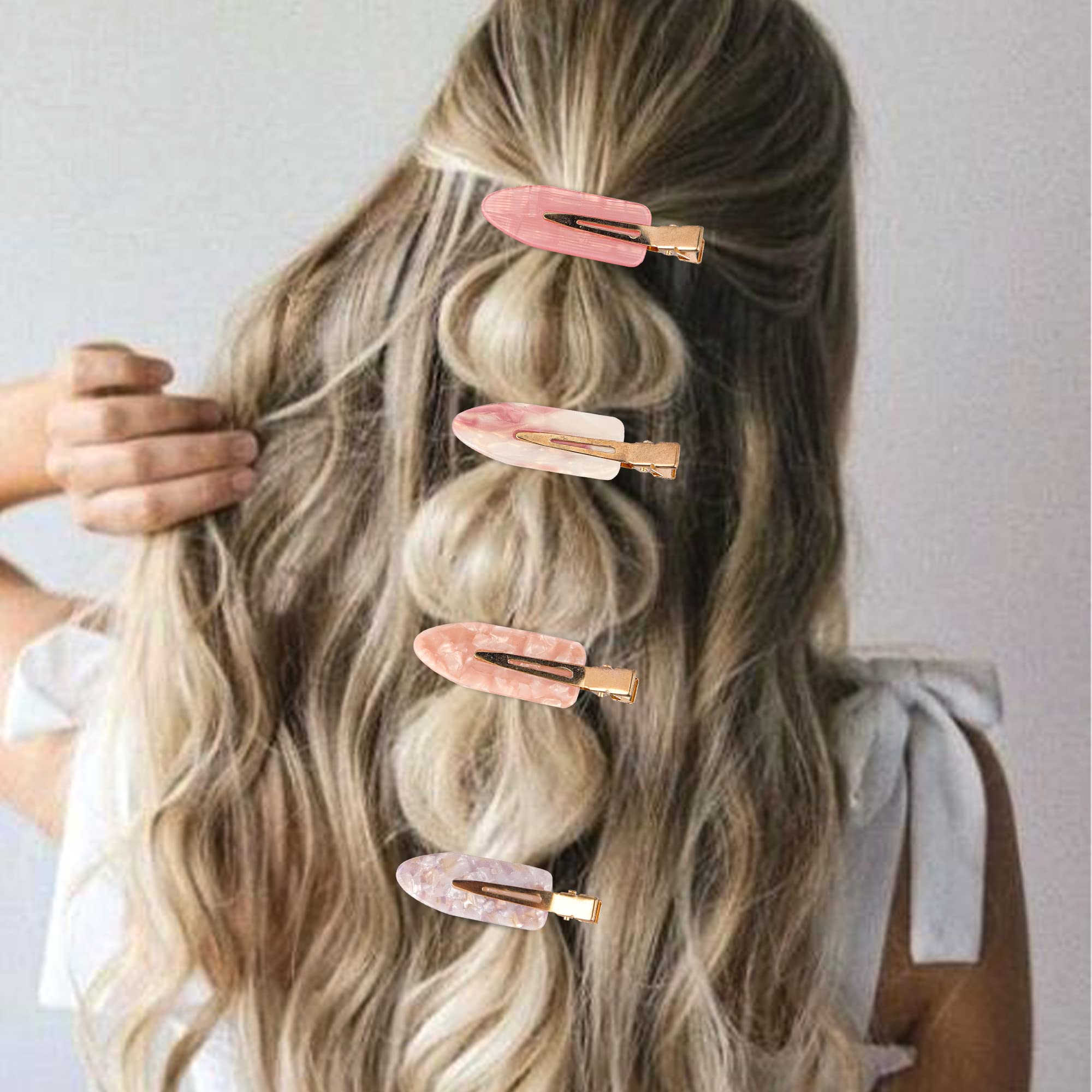 Magicsky pinzas cinco colores con opalo rosa para combinar con el look