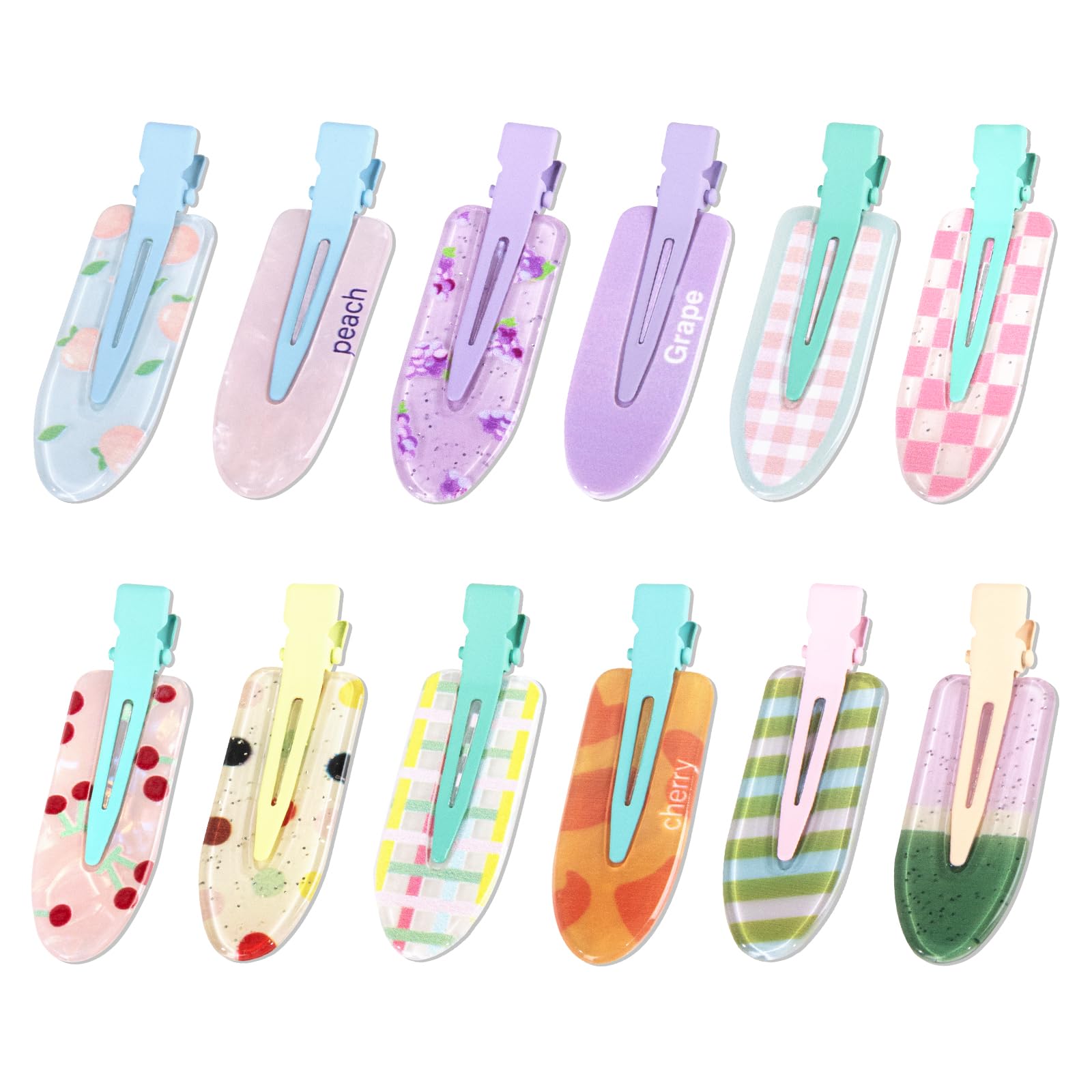 Pinzas Magicsky planas sin pliegues, 12 piezas, ideales para maquillaje