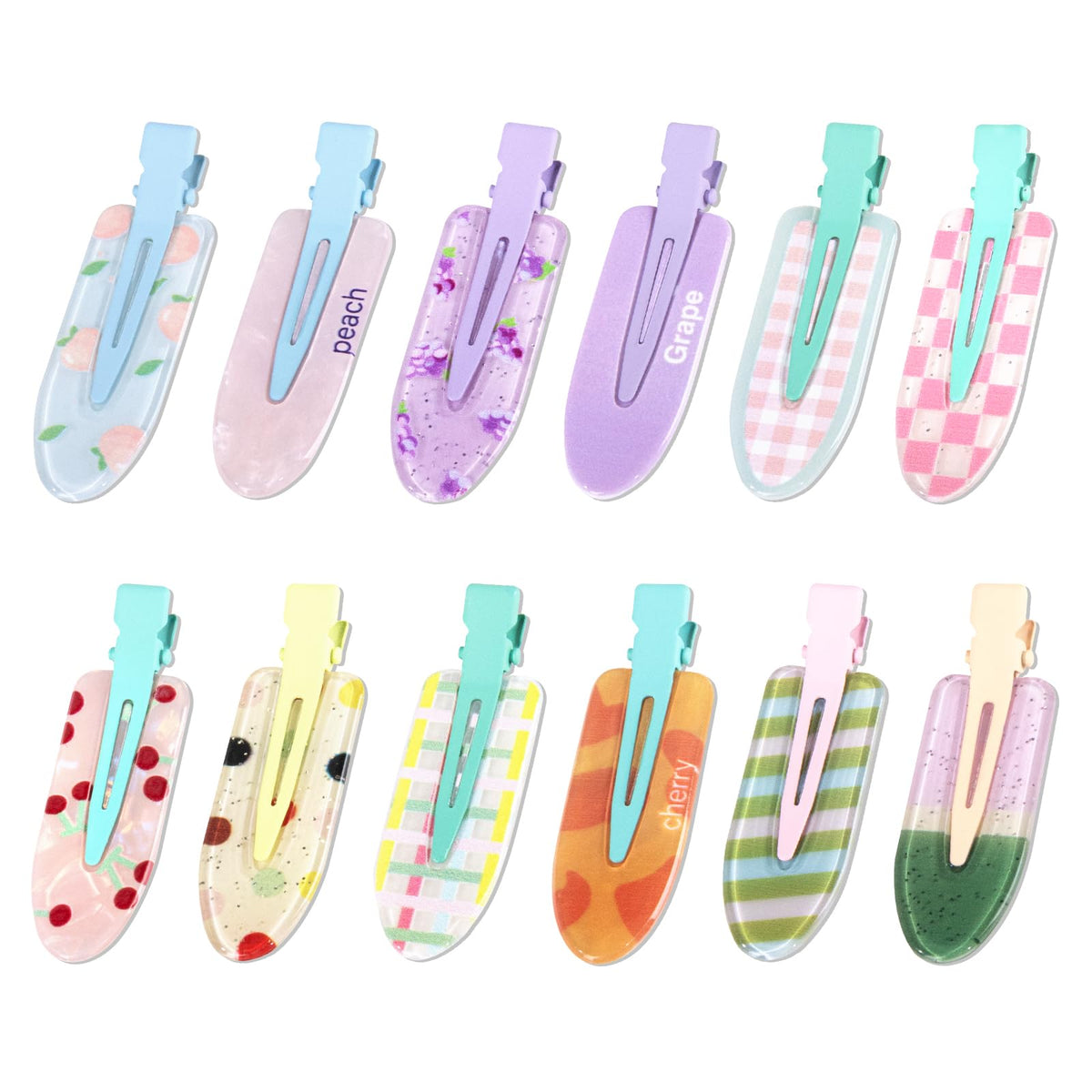 Pinzas Magicsky planas sin pliegues, 12 piezas, ideales para maquillaje