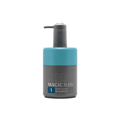 MagicSleek botella champú hidratante para cabello suave y manejable.