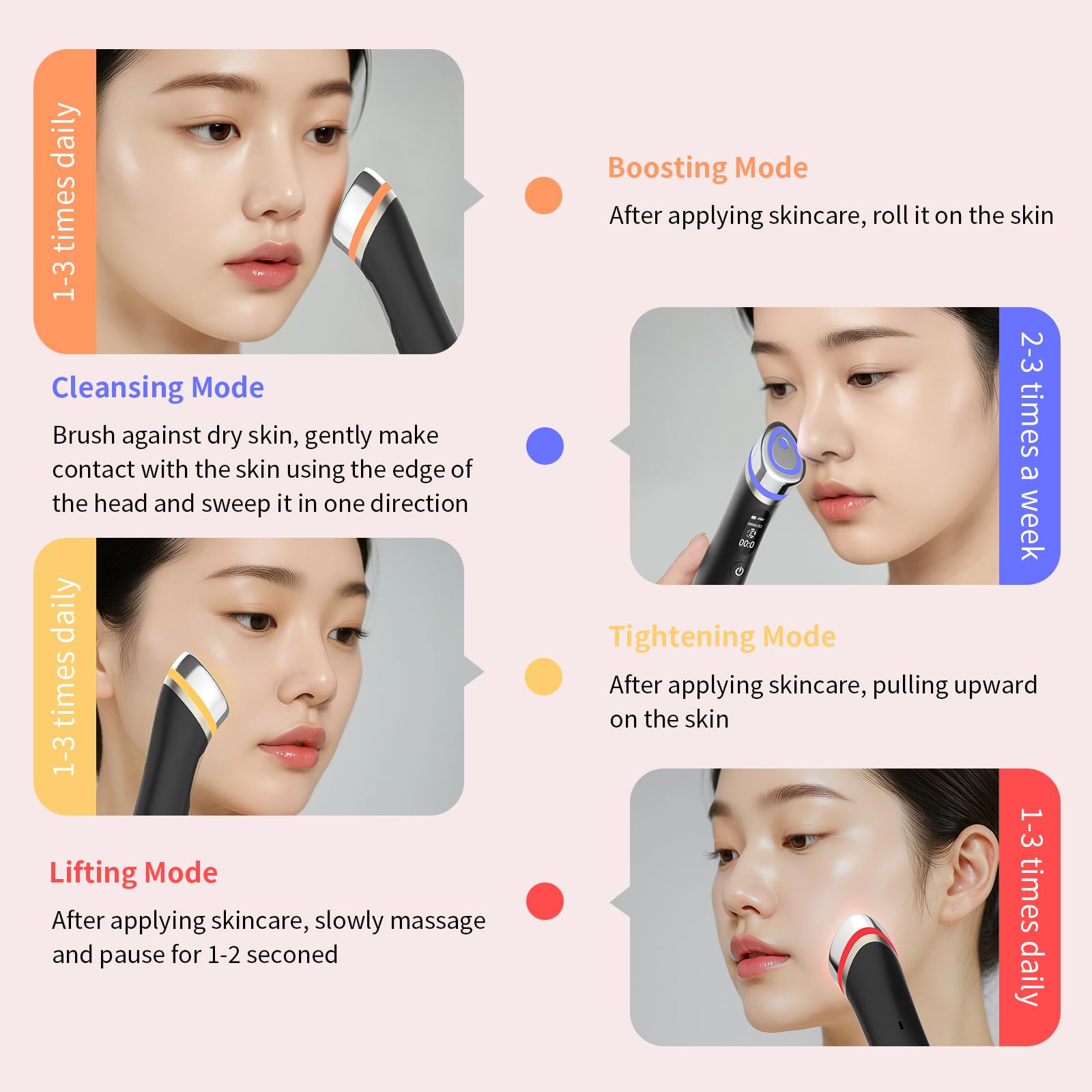 Magivol Face Lift 8 en 1, LED ambre pour un teint plus lumineux et uniforme.