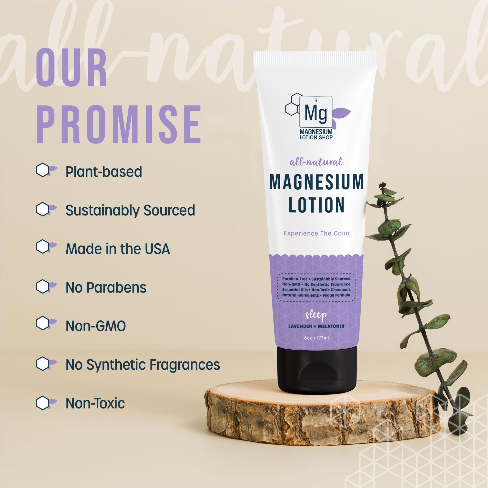 Textura cremosa y absorción rápida de Magnesium Lotion Shop