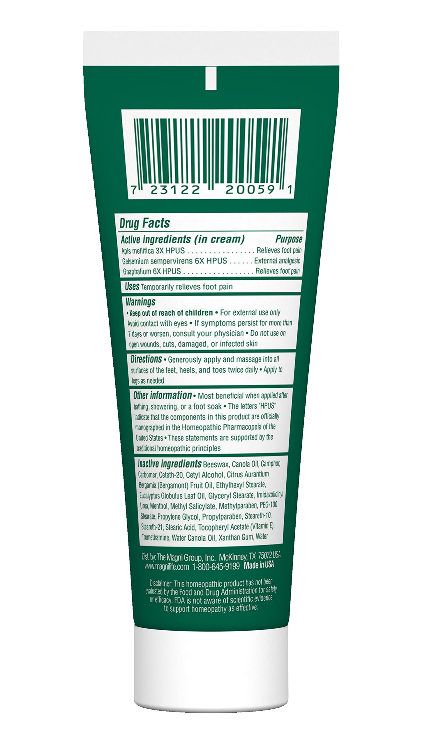 Texture non grasse de la Crème MagniLife DB pour pieds.