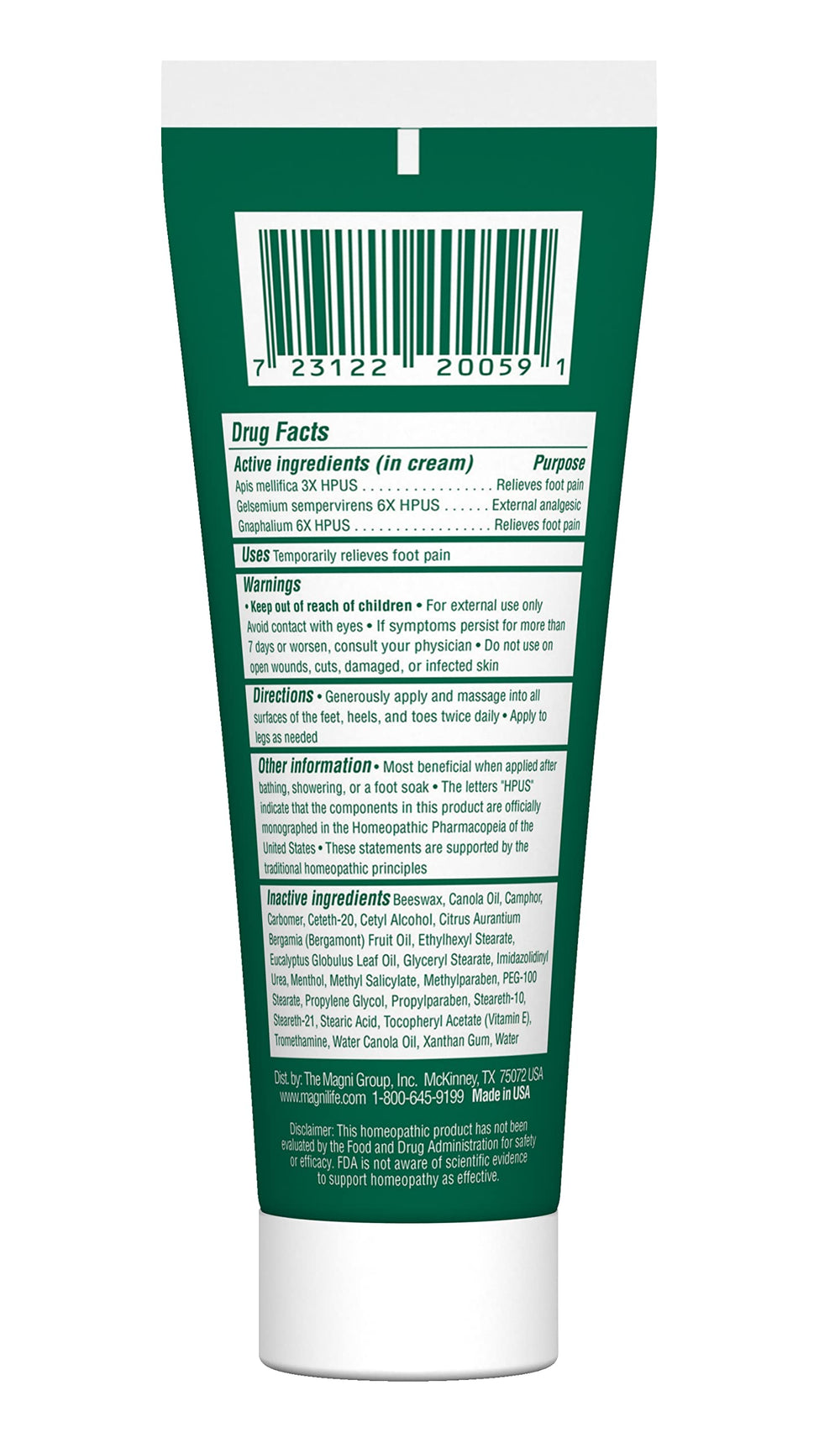 Texture non grasse de la Crème MagniLife DB pour pieds.