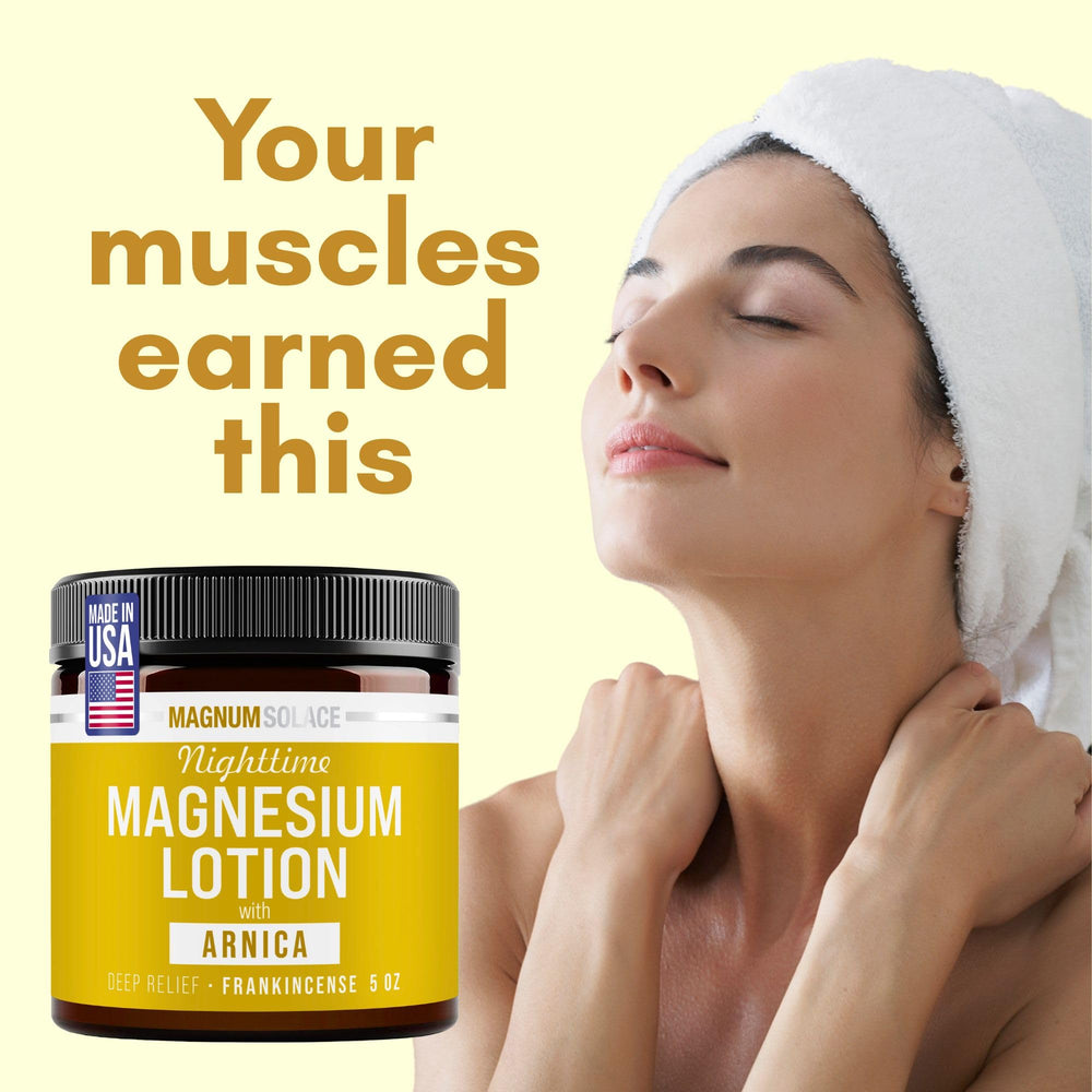 Magnum Solace con arnica para confort adicional en músculos cansados.
