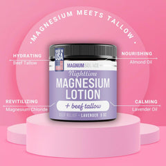 Magnum Solace envase sebo de res hidratación suave que se absorbe sin grasa.
