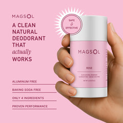 magsol organics desodorante magnesio para piel sensible, aplicación suave y uso diario