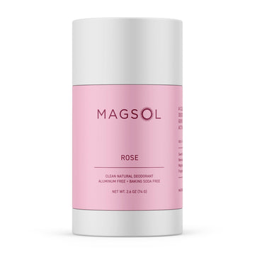 magsol organics desodorante magnesio para mujeres, frasco rosa, protección suave para el día