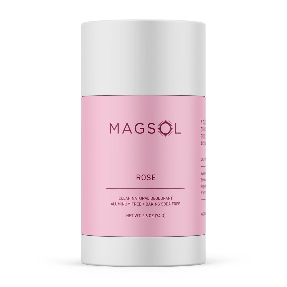 magsol organics desodorante magnesio para mujeres, frasco rosa, protección suave para el día