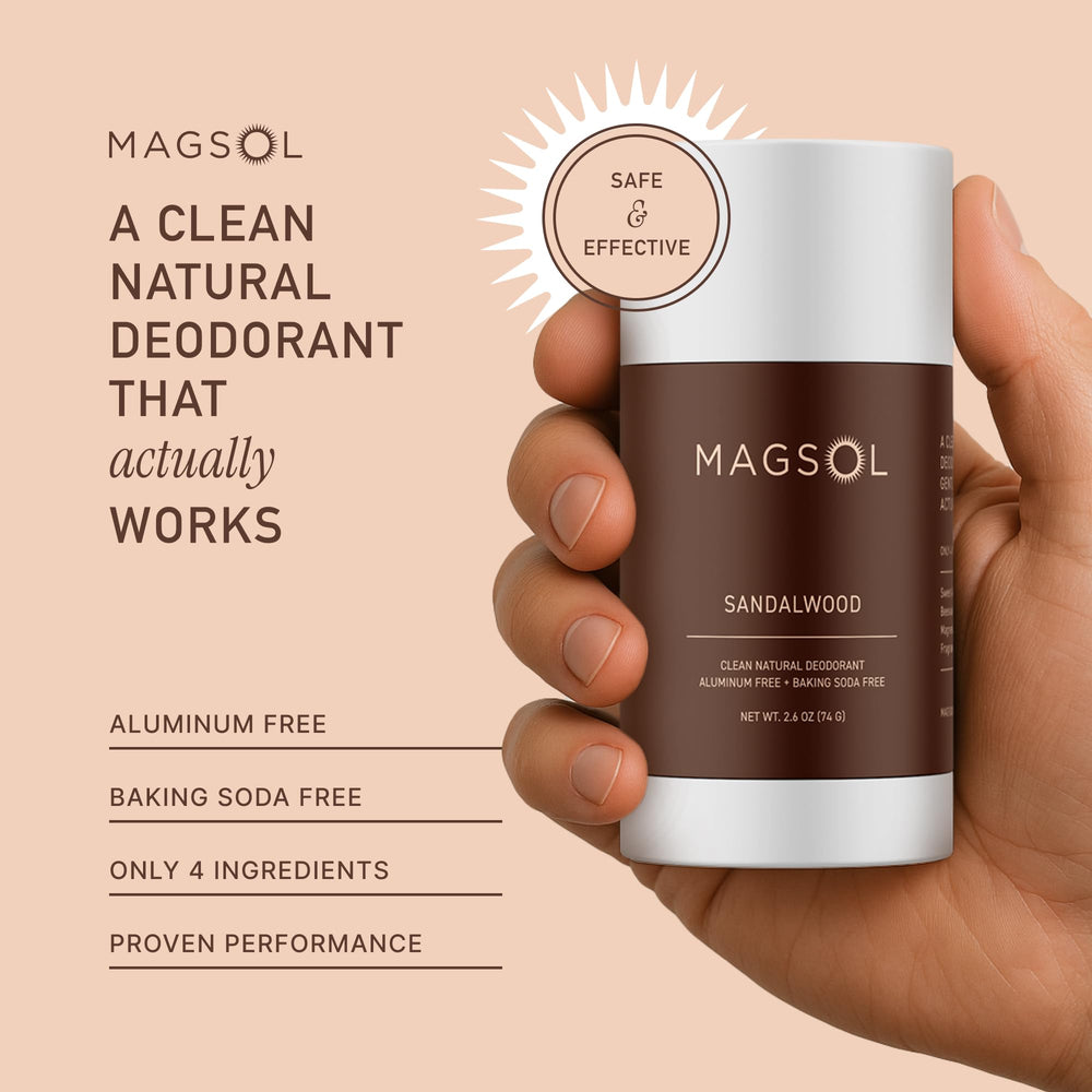 Aplicación suave de MagSol Organics con magnesio para piel sensible