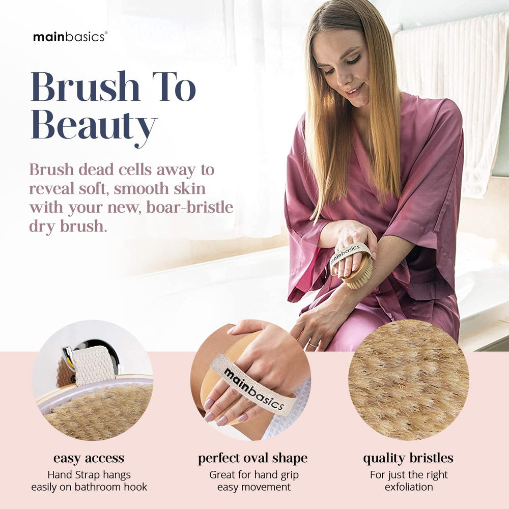 MainBasics cepillo seco corporal duradero y sostenible con materiales responsables
