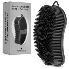 MainBasics exfoliador corporal de doble cara en silicona negro para exfoliar suavemente