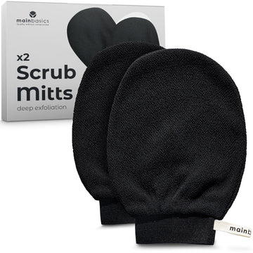 MainBasics guantes exfoliantes en la ducha exfolian suavemente la piel.