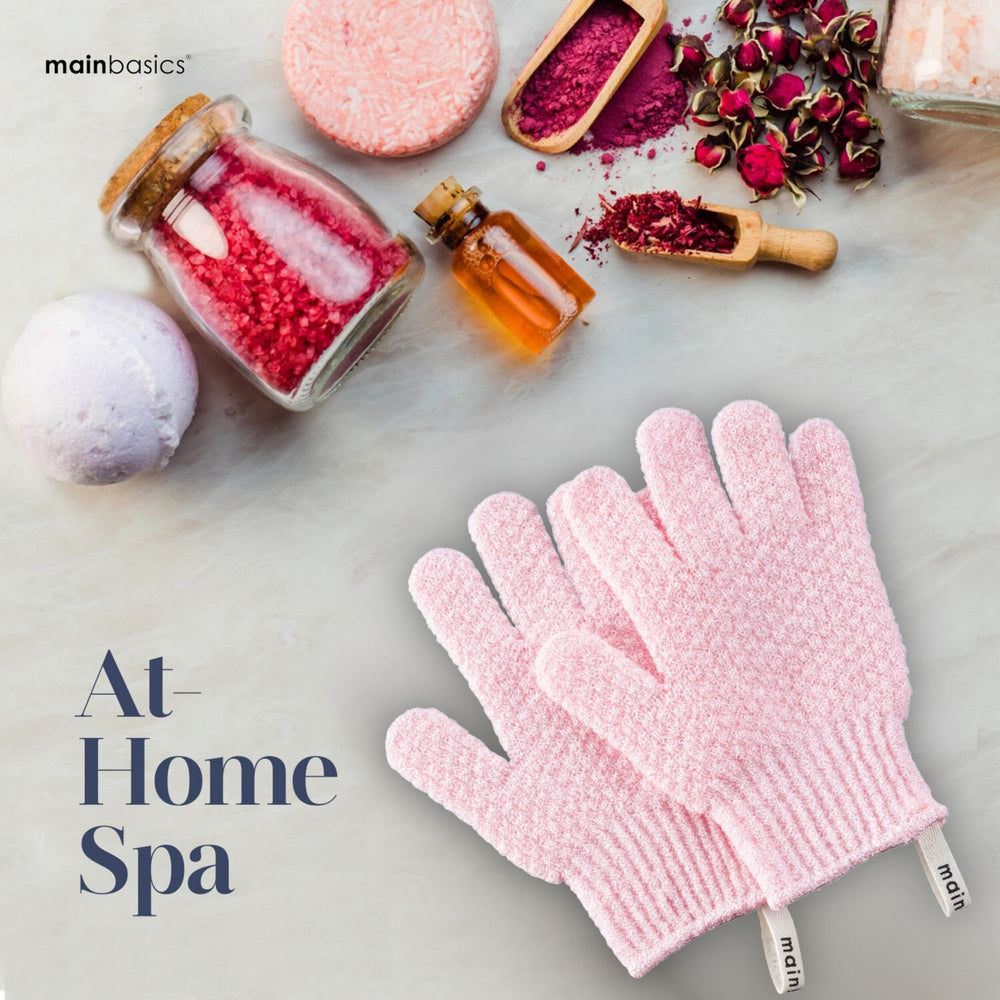 Guantes MainBasics exfoliantes, lavables a máquina para cuidado sencillo