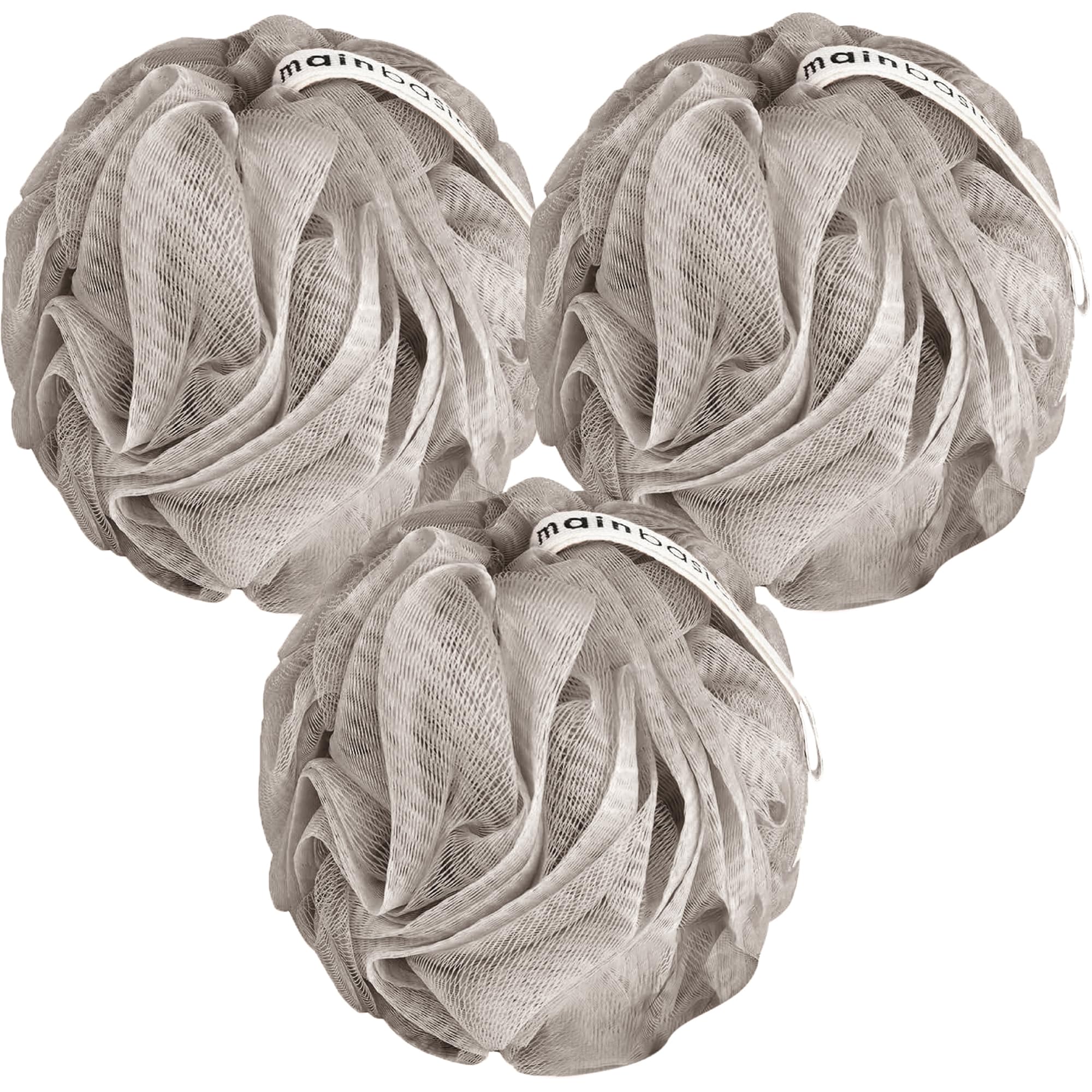 MainBasics lufa de baño 3-pack taupe para exfoliar suavemente la piel