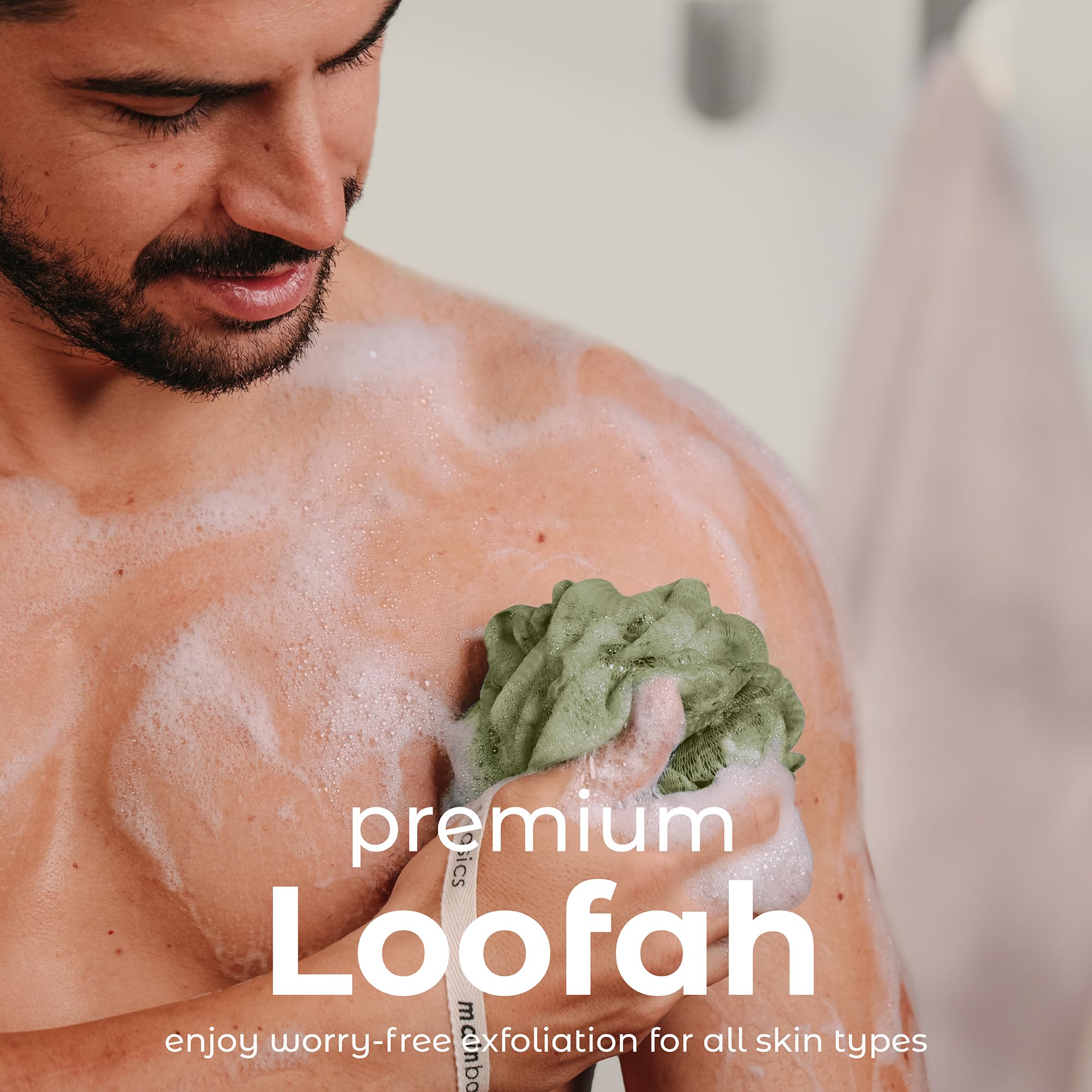 MainBasics lufa con diseño de nudo firme para una experiencia de baño duradera
