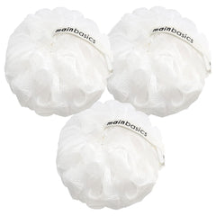 MainBasics lufa ducha conjunto-3-piezas-nieve-blanco, exfoliación suave para piel sensible.